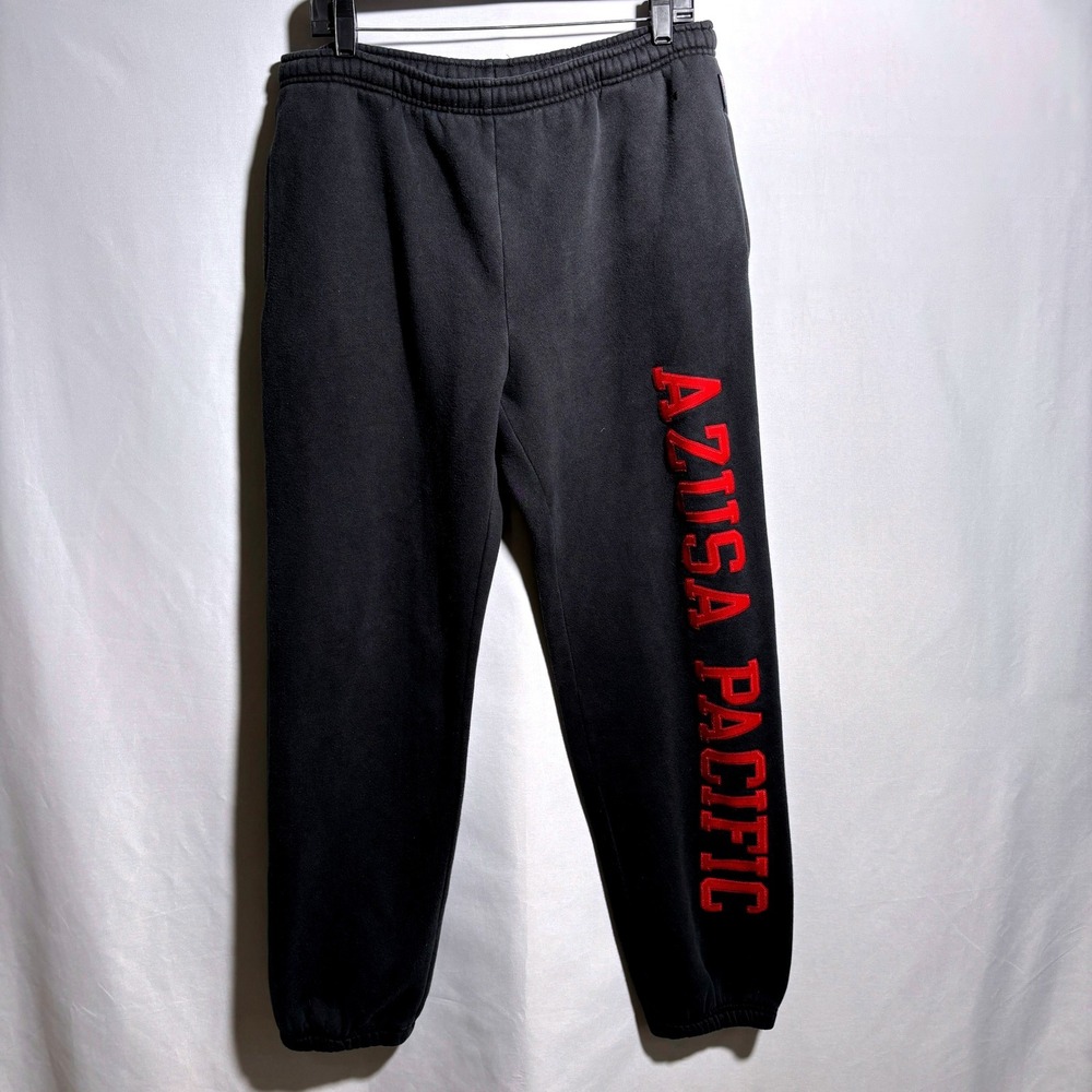Jansport Azusa Pacific Sweatpants Mens M Black Red College Athletic‎ Joggers SEE